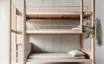 A wooden oliver furniture loft bed