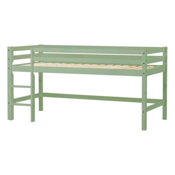 Hoppekids ECO Dream - Halvhøj Seng - 90x200 cm. - Delbar - Pale Green